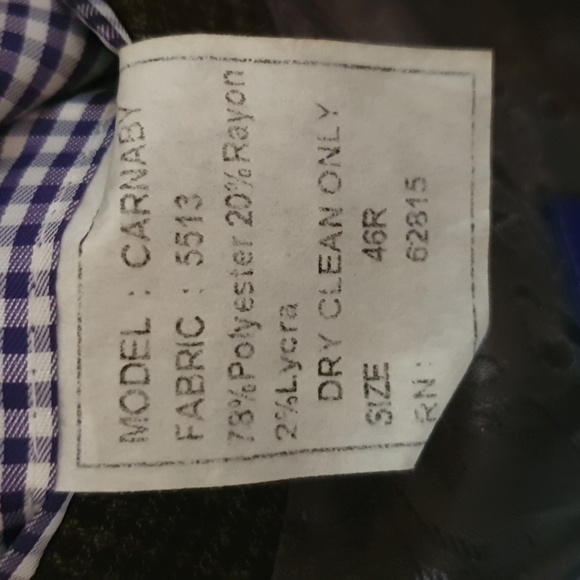 Men's Savile Row Brown Check Plaid Blazer Jacket sz 46R - Picture 5 of 7